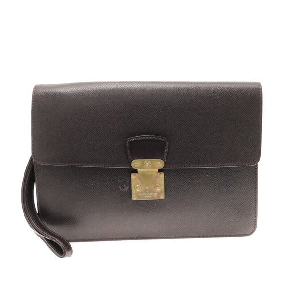 Auth LOUIS VUITTON Clado M30196 Acajou Taiga SP0010 Mens Clutch Bag - Picture 1 of 15